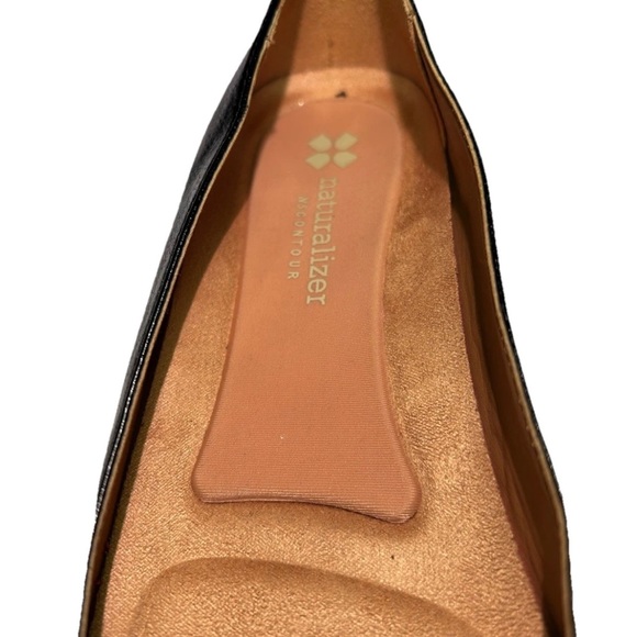 Naturalizer Black Leather Loafers with Gold Accents - Picture 7 of 7